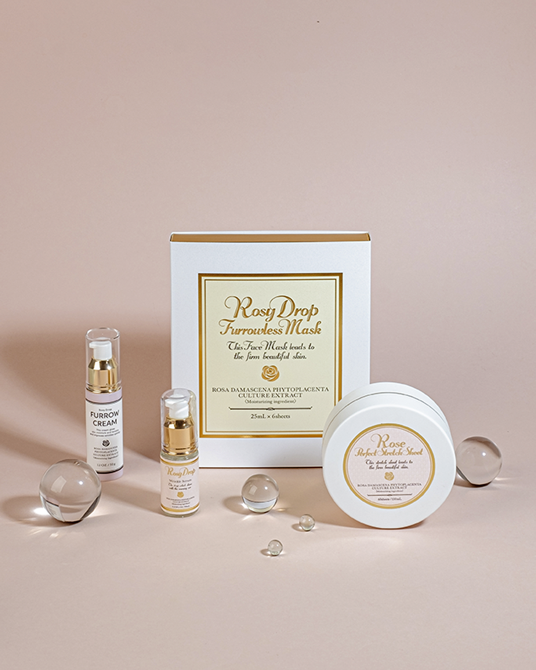 Rosy drop perfect stretch sheet beandling til rynkereduktion.