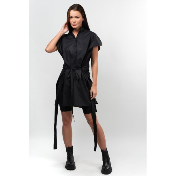 Designer kittel i sort model uden krave str xs-m