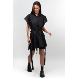 Designer kittel i sort model uden krave str l-xxl